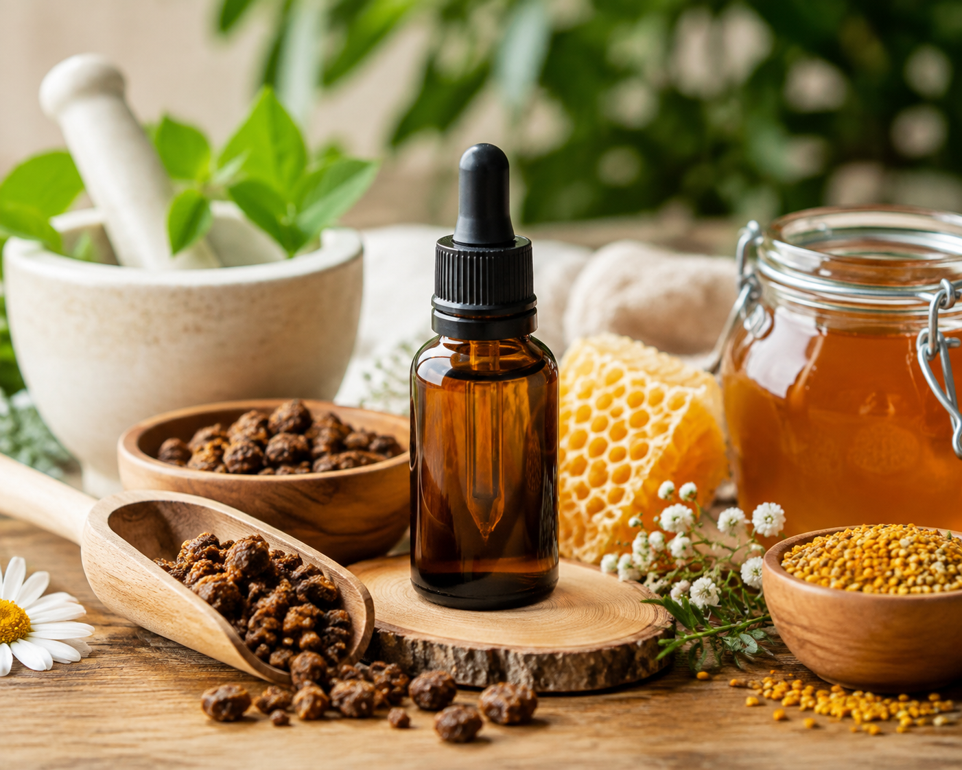Propolis-tinctuur met natuurlijke bijenproducten